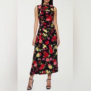 Premier Amour NWT Floral Sleeveless Maxi Dress Cinched Waist Size 14
